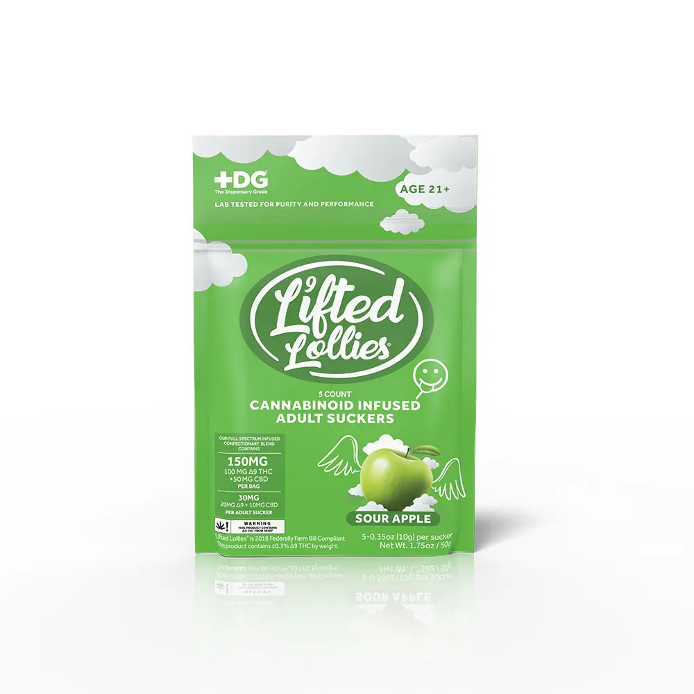Lifted Lollies Sour Apple - Edible Lollipop
